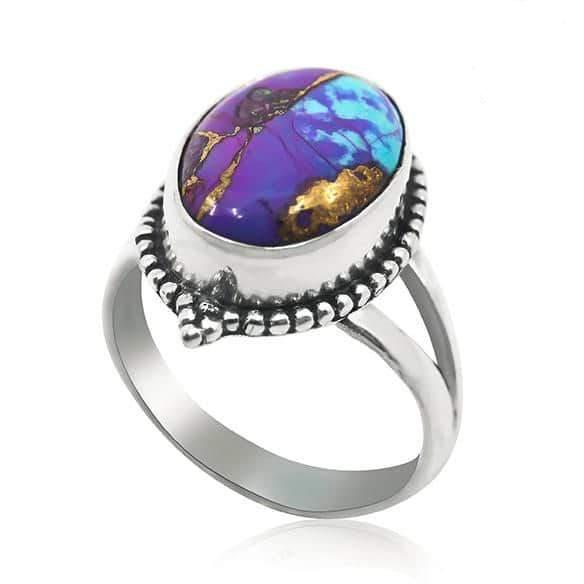 Purple Copper Turquoise Ring