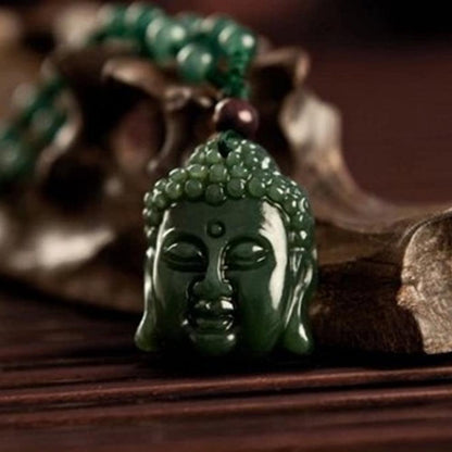 Jade Buddha Head Necklace