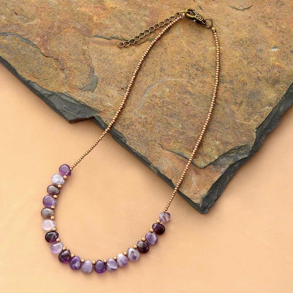 Amethyst Crystal Bead Necklace