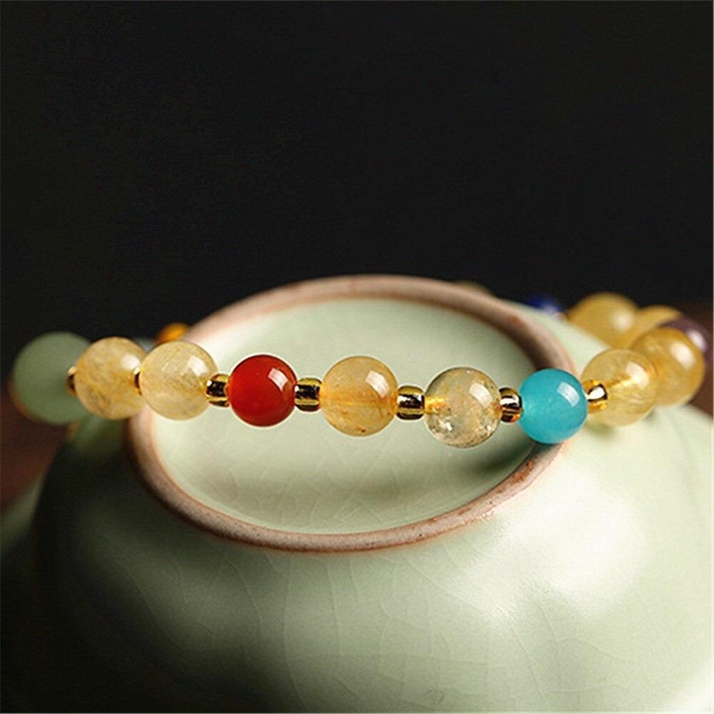 Citrine Crystal 7 Chakra Beaded Necklace