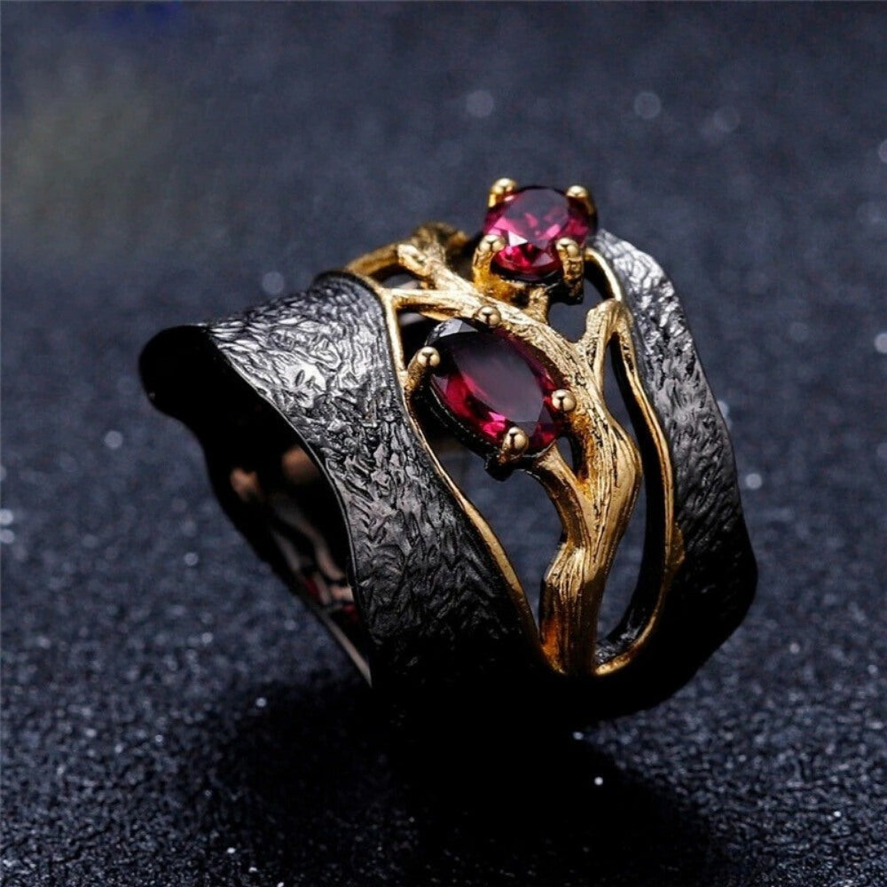 Lyndey Garnet Ring Online Jewellery Shopping India | Yellow Gold 14K |  Candere by Kalyan Jewellers