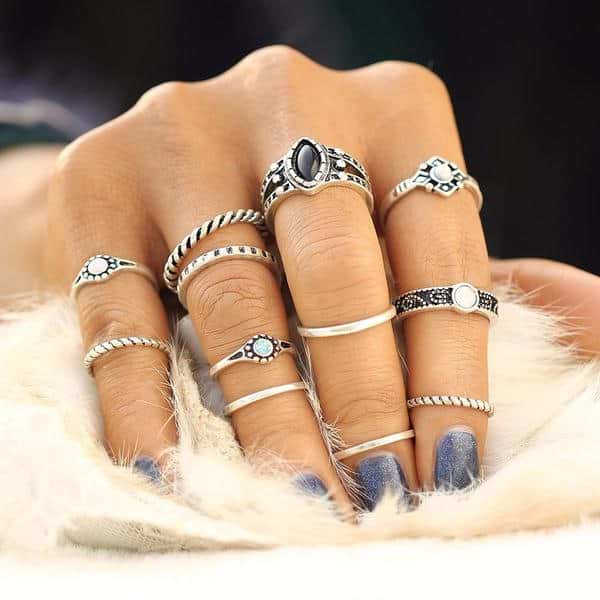 Retro Boho Ring Set