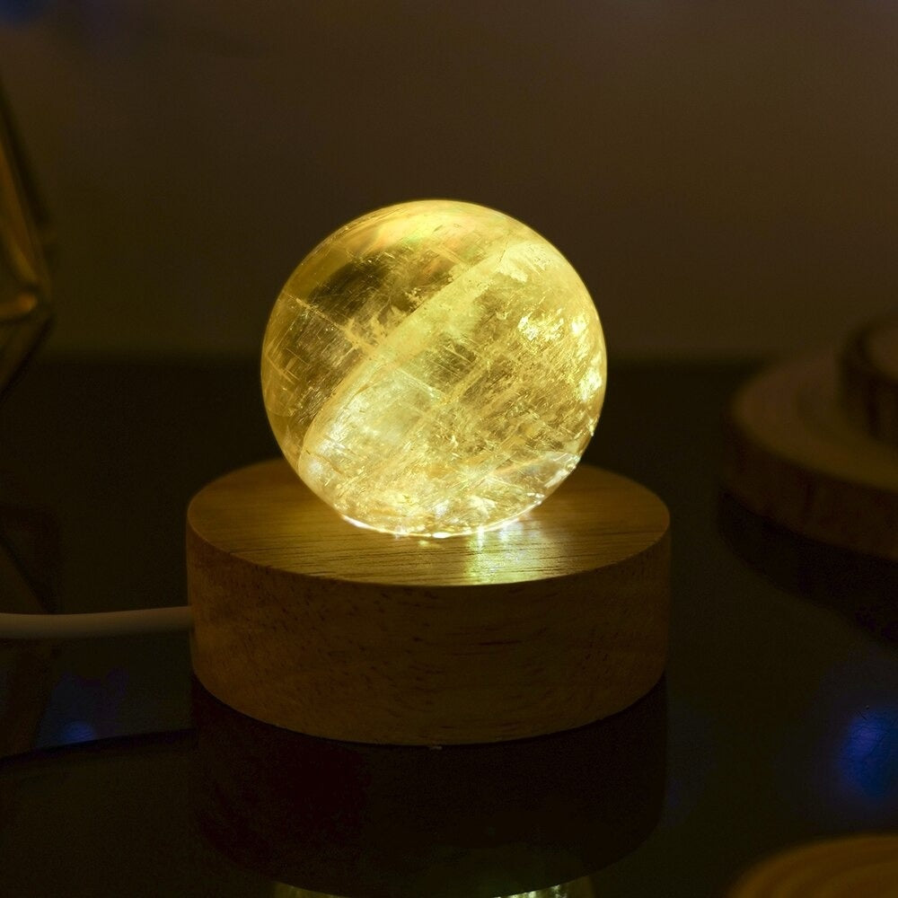 Yellow Calcite Crystal Ball Lamp – MindfulSouls