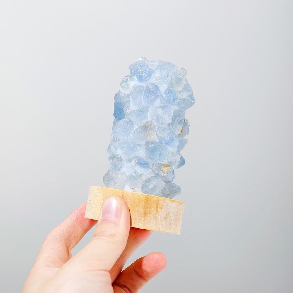 Blue Celestite Crystal Lamp