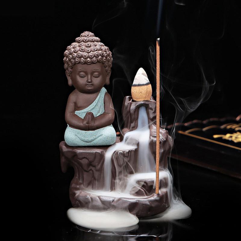 Green Buddha Waterfall Backflow Incense Burner