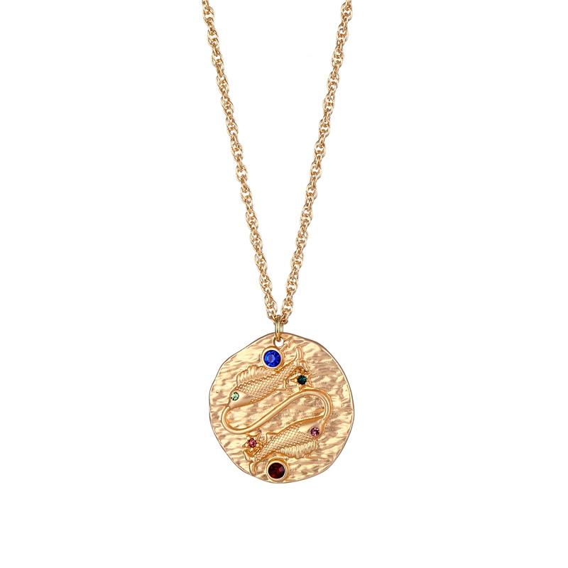 Medallion Zodiac Sign Necklace