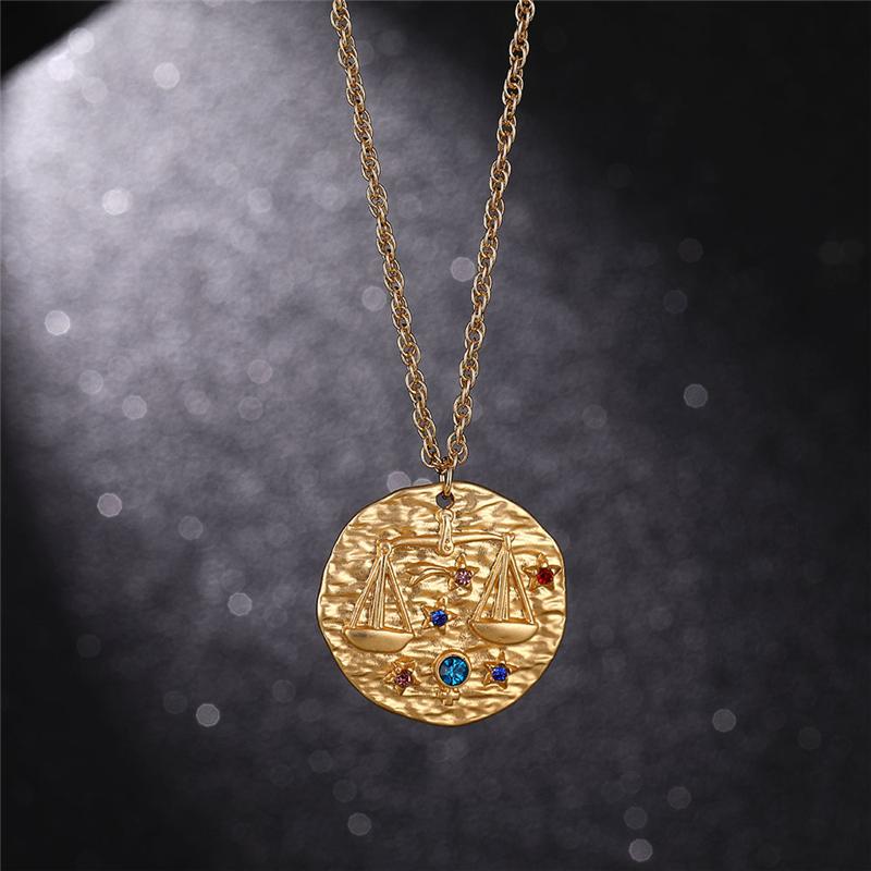 Medallion Zodiac Sign Necklace