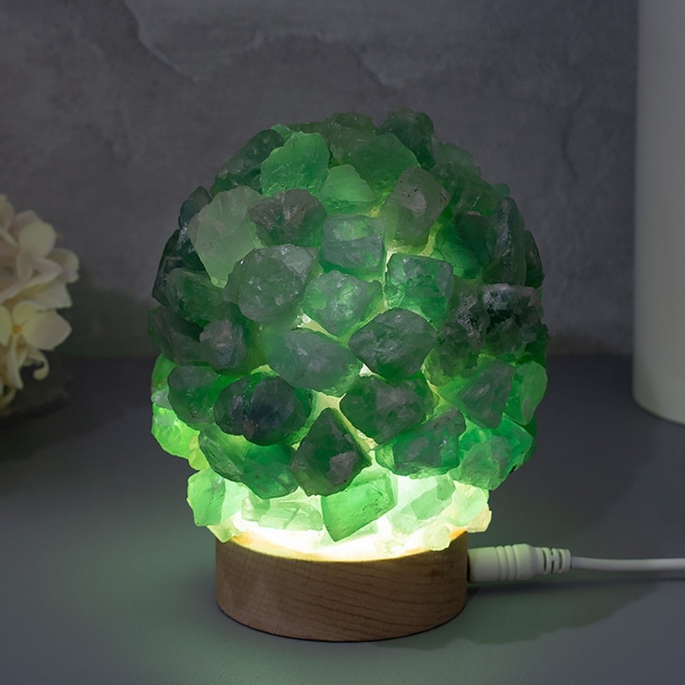 Natural Green Aventurine Crystal Table Lamp