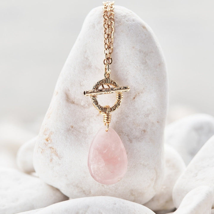 rose quartz crystal necklace