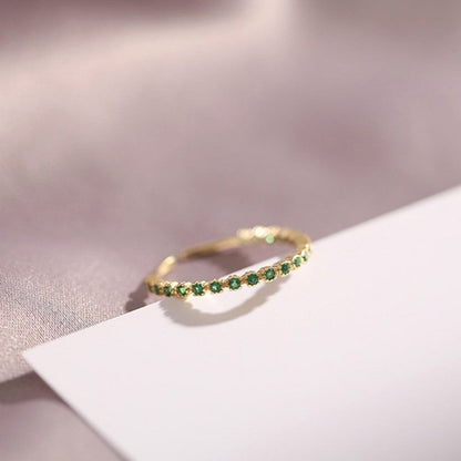 Delicate Green Emerald Ring
