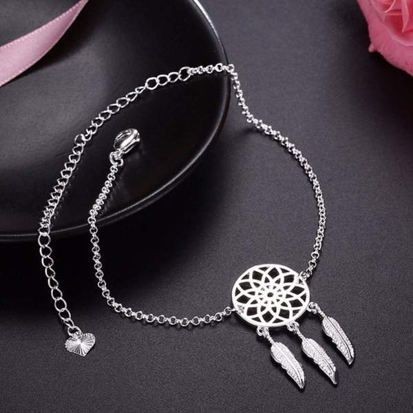 Silver Dream Catcher Anklet