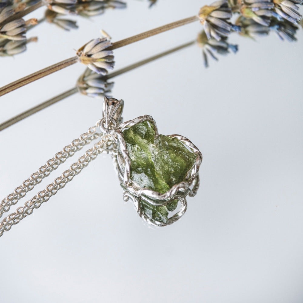 Real Moldavite Crystal Necklace