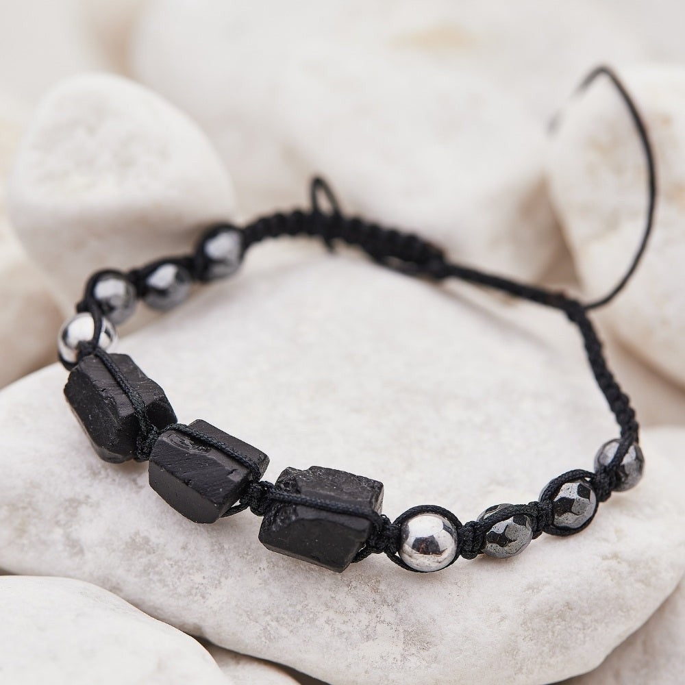 Black Tourmaline Crystal Bracelet - Protection & Stability - 8mm - Lab – G  for Gemstones