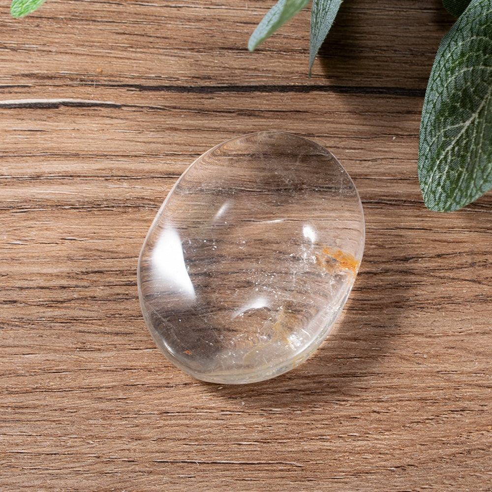 Large Extra Large (LG) Natural Rose Quartz Palm Stone - Reiki Healing Crystal, Soap Shape, From India