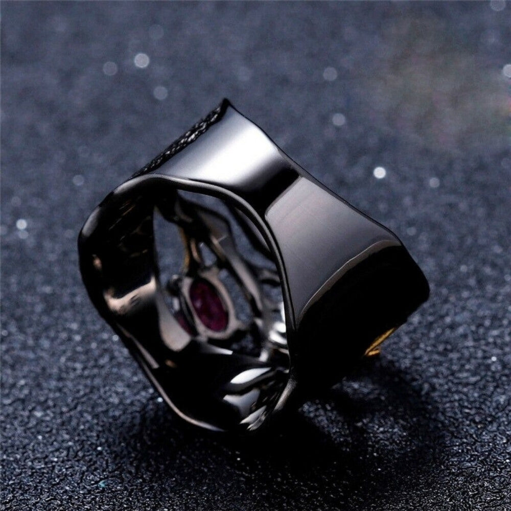 Retro Red Garnet Ring