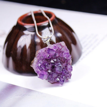 Raw Purple Amethyst Necklace