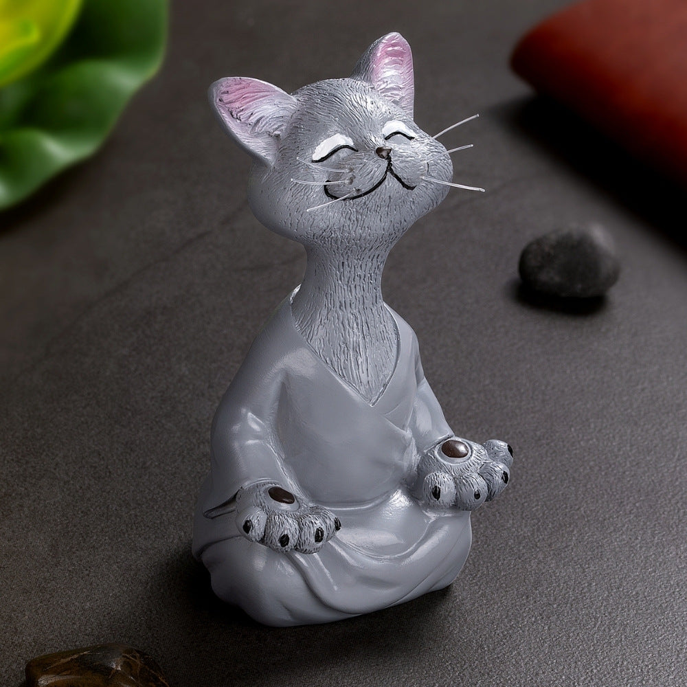 Zen Cat Meditation Statue