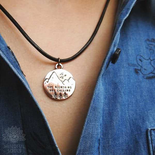 Handmade "The Mountains Are Calling" Necklace