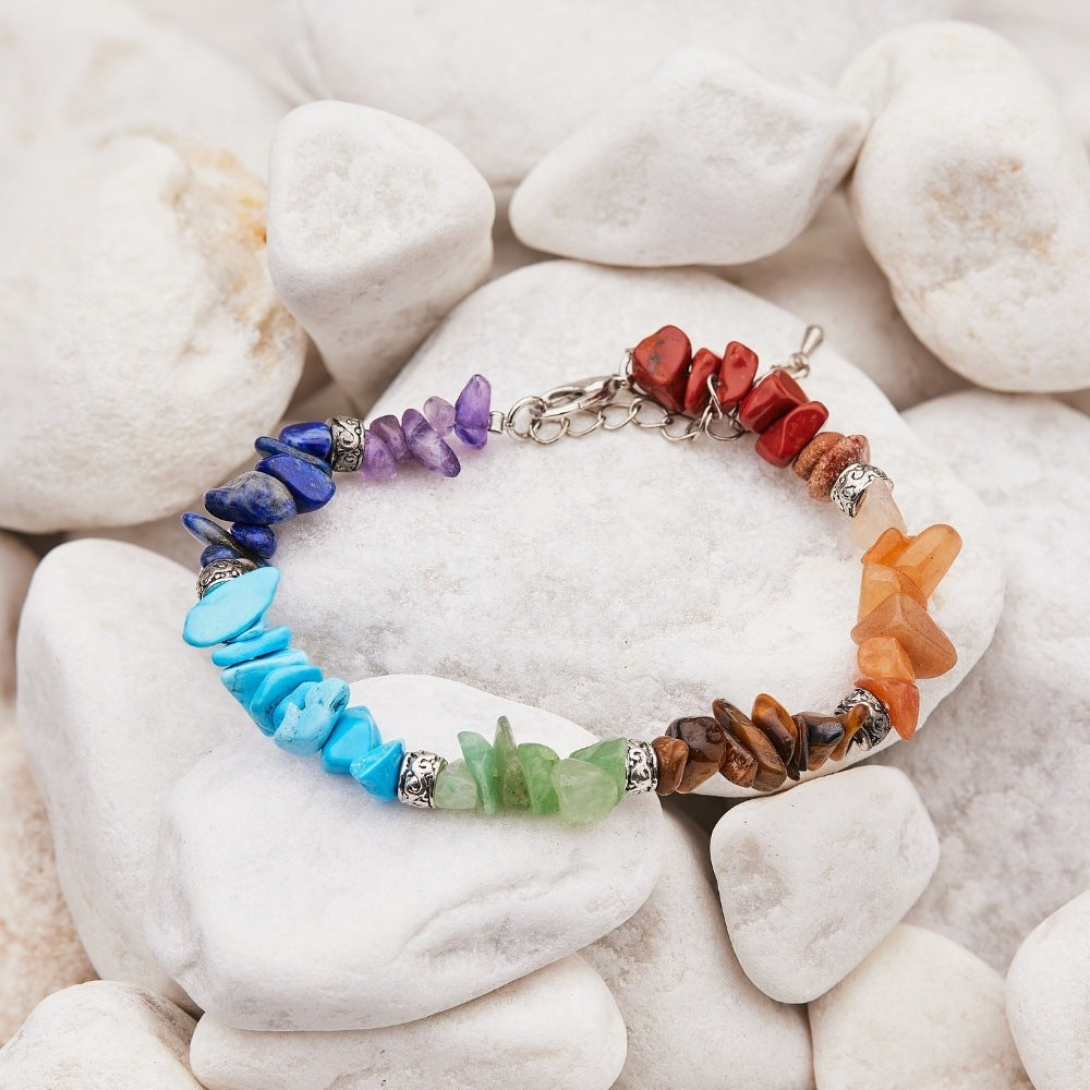 7 Chakra Gemstone Adjustable Bracelet