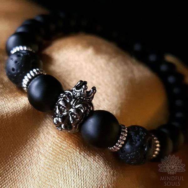 Black Agate Lion Bracelet