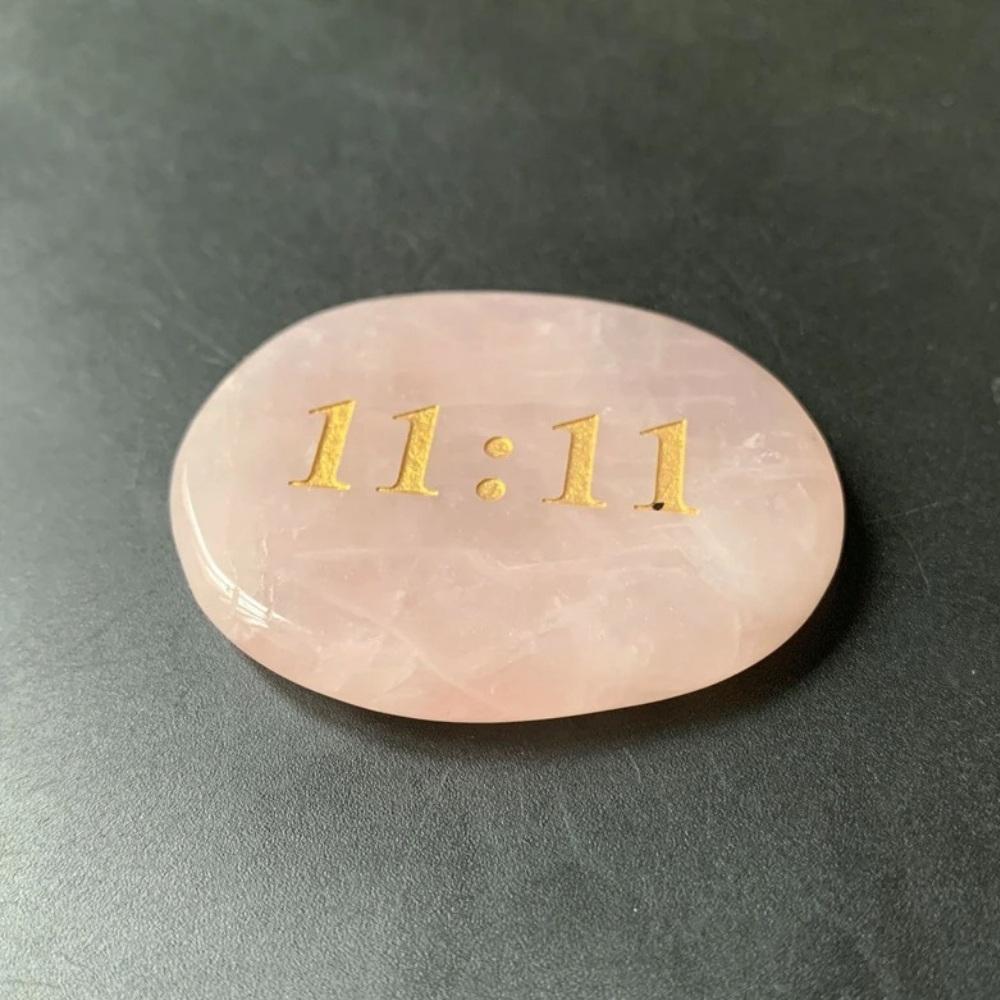 Rose Quartz Angelic Number 11 11 Palm Stone