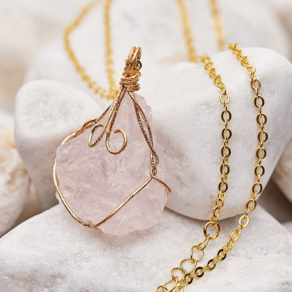 Crystal Tumble Wire Wrapped Pendants With Chain | Shubhanjali | Care for  Your Mind, Body & Soul!