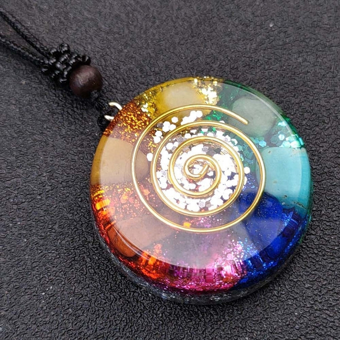 Divine Chakra Colors Orgonite Pendant