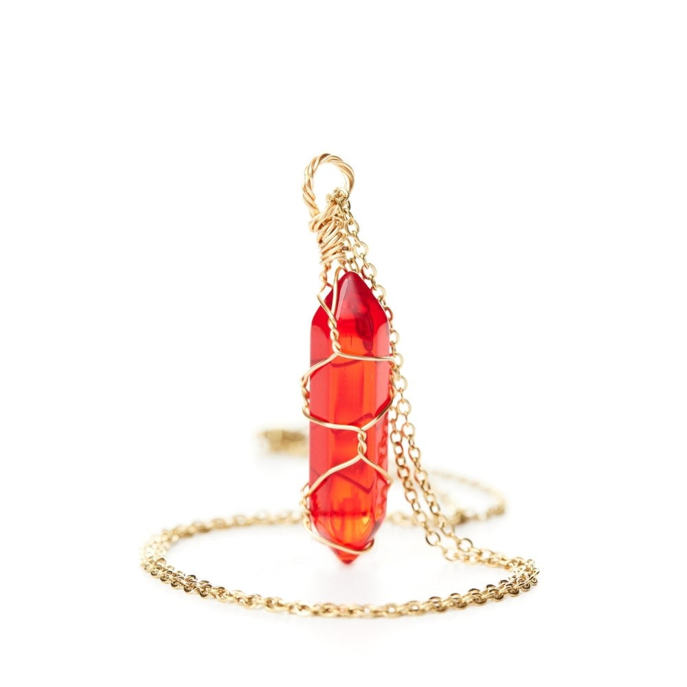 Red Carnelian Crystal Necklace