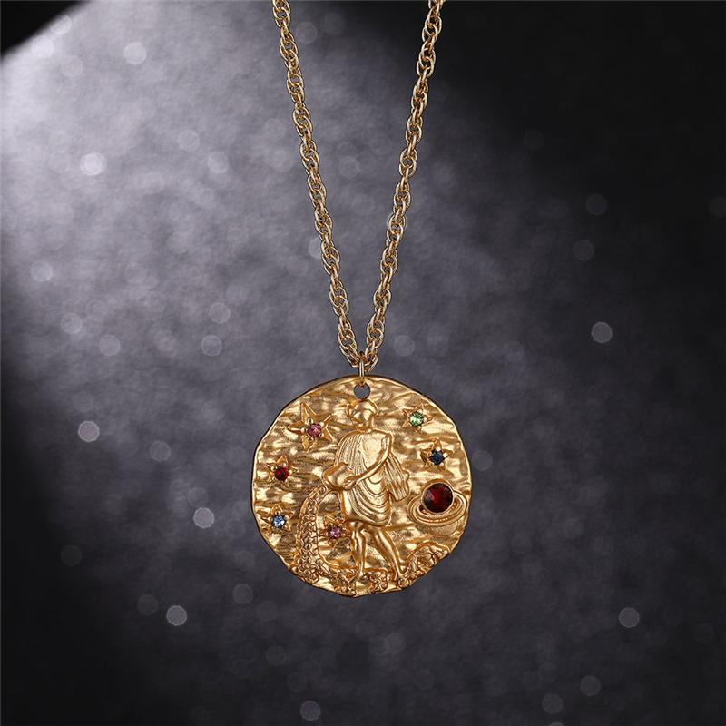 Medallion Zodiac Sign Necklace