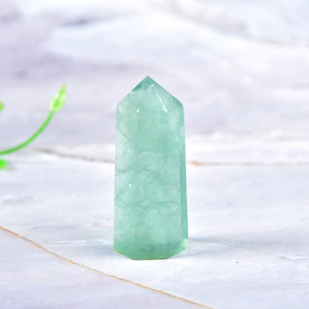 Obelisk Green Fluorite Crystal Wand