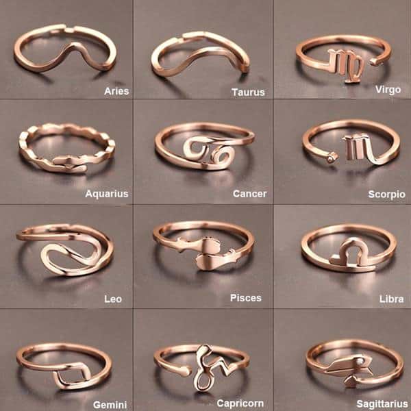 Zodiac Constellation Ring in Custom Sizes • Scorpio, Virgo, popular Leo, Gemini, Taurus... LR226, LR260