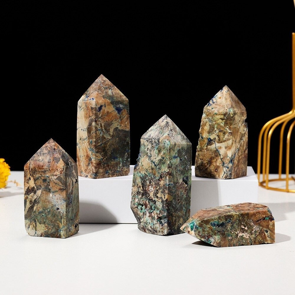 Natural Azurite Crystal Towers