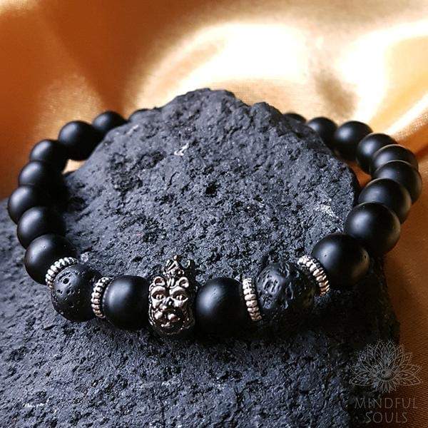 Black Agate | Hakik Gemstone Stretchable Round Beads Bracelet With Lapis  Lazuli Bead (1 Pc) - numeroastro - 3865757