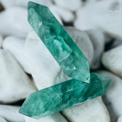 Oceanic Natural Fluorite Crystal Wand