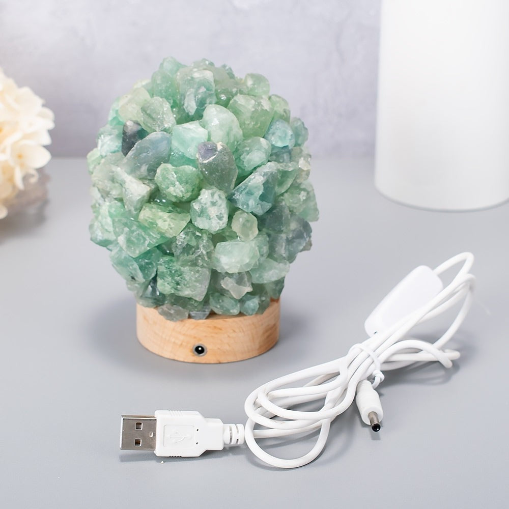 Natural Green Aventurine Crystal Table Lamp