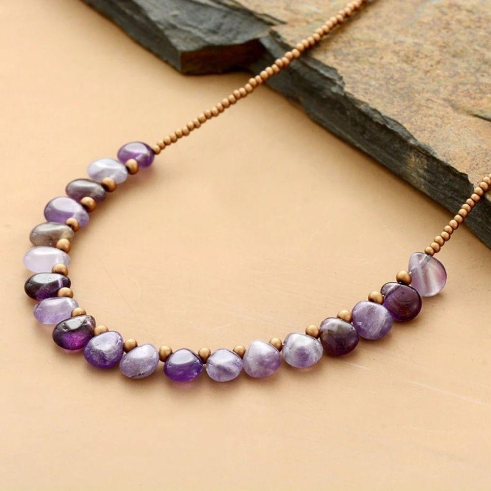 Amethyst Crystal Bead Necklace