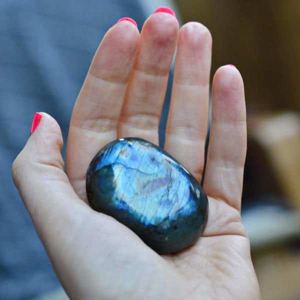 Natural Labradorite Palm Stone