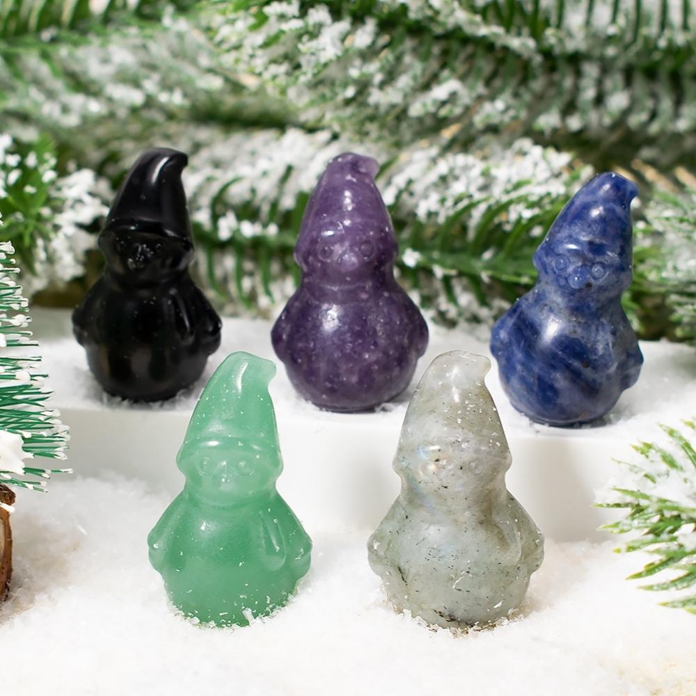 Winter Snowman Crystal Figurines