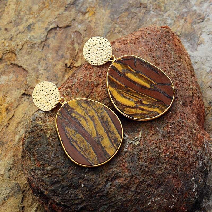 Tiger's Eye Drop Earrings