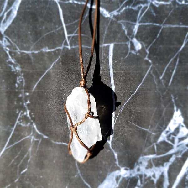 Wrapped Raw Clear Quartz Necklace