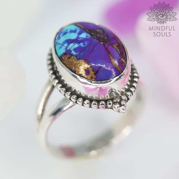 Trilliant Shape Turquoise and Diamond Ring | YAEL Designs
