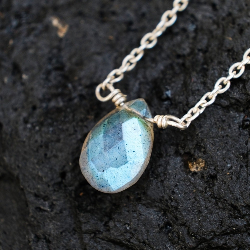 Briolette Labradorite Crystal Necklace