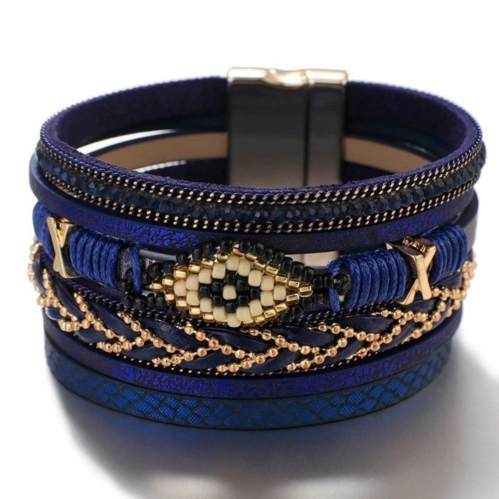 Blue Bohemian Charm Evil Eye Bracelet