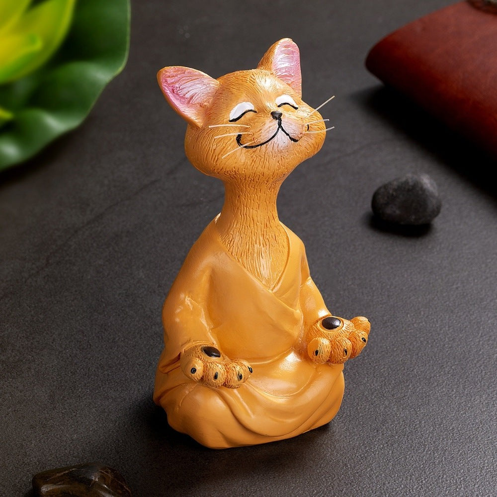 Zen Cat Meditation Statue