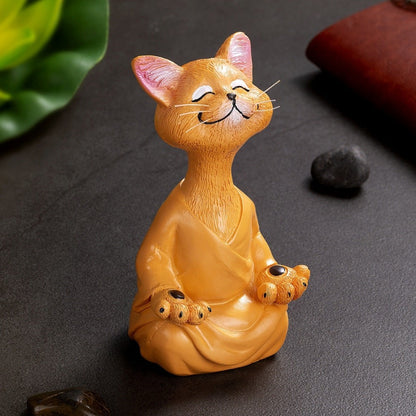 Zen Cat Meditation Statue