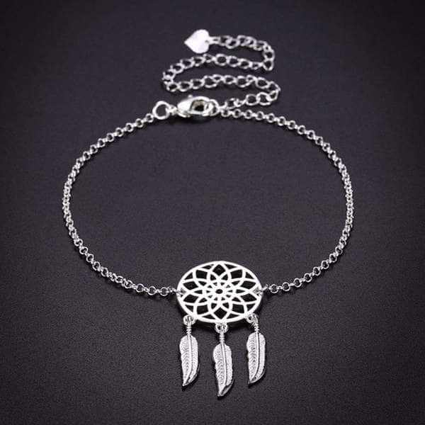 Silver Dream Catcher Anklet