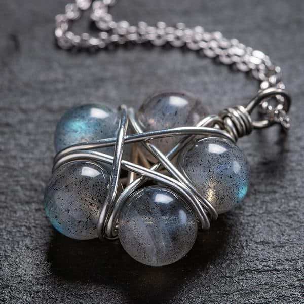 Moonstone Pentagram Necklace