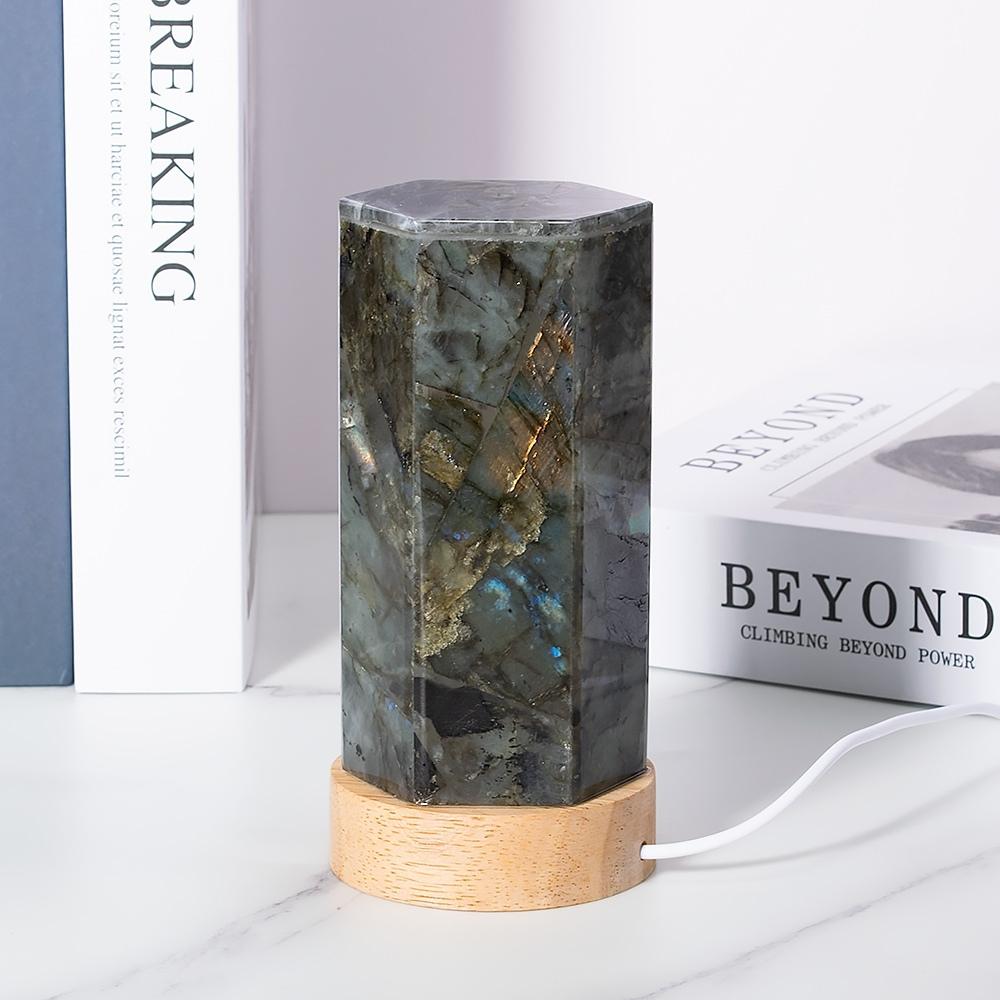 Labradorite Crystal Light Lamp