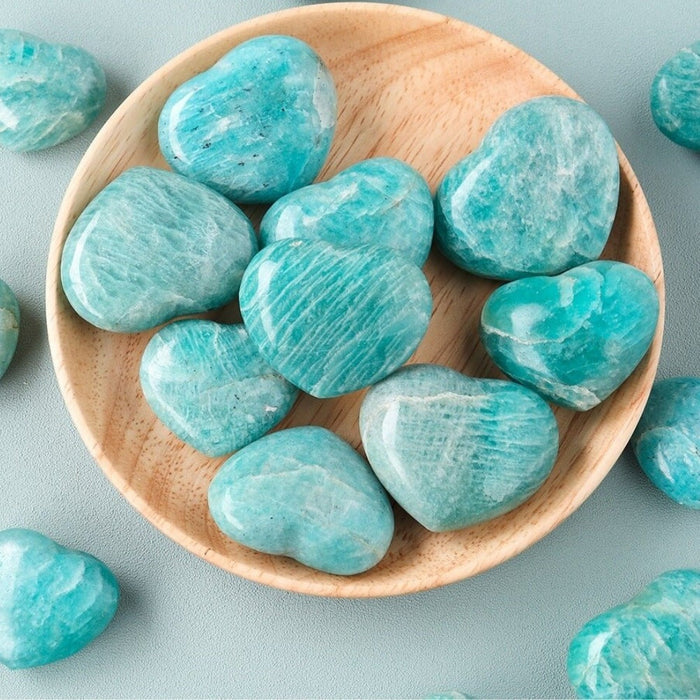 Heart Shaped Natural Amazonite Stone