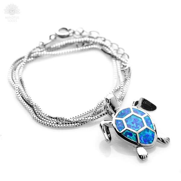 Eco Turtle Necklace in Sterling Silver with Ocean Plastic - Oceanness